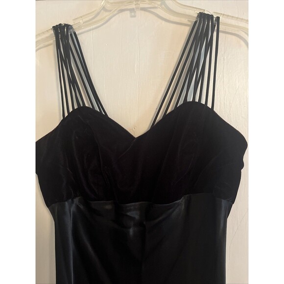 All That Jazz Dress Womens 11/12 Black Velvet Satin Maxi Formal Zip Y2K 90’s - Picture 2 of 9